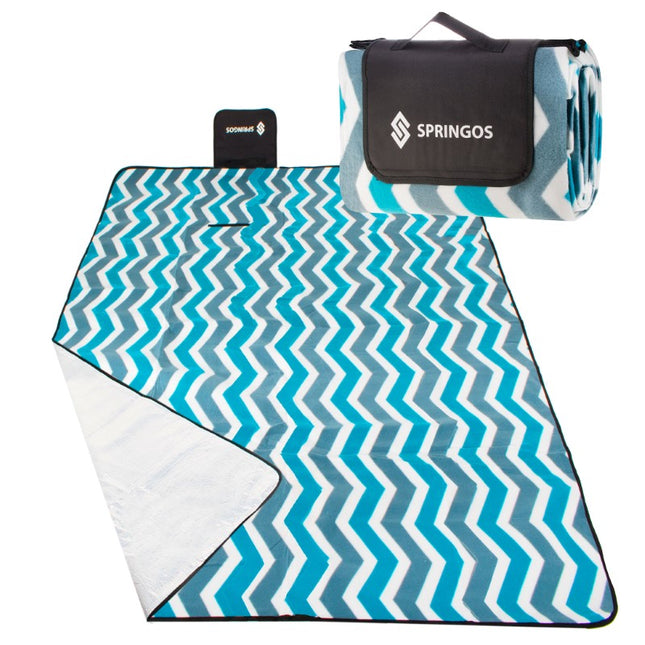 Picknickkleed | Picknickdeken | Buitenkleed | Picknick | 200 x 160 cm | Blauw/Wit