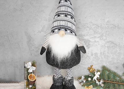 Kerstkabouter | Grijs |1 Stuk | Verstelbaar In Hoogte | 54-86 cm
