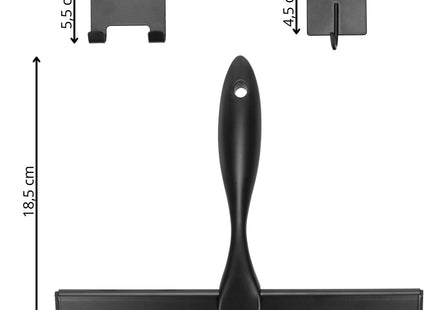 Douchewisser - Raamwisser - Incl. Ophang Haak - Badkamer Accessoires - Zwart - 25 x 18,5 Cm