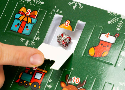 Springos® Adventskalender met Sieraden – 24 Vakjes met 22 Kerstbedeltjes en 2 Armbanden – DIY Sieradenset