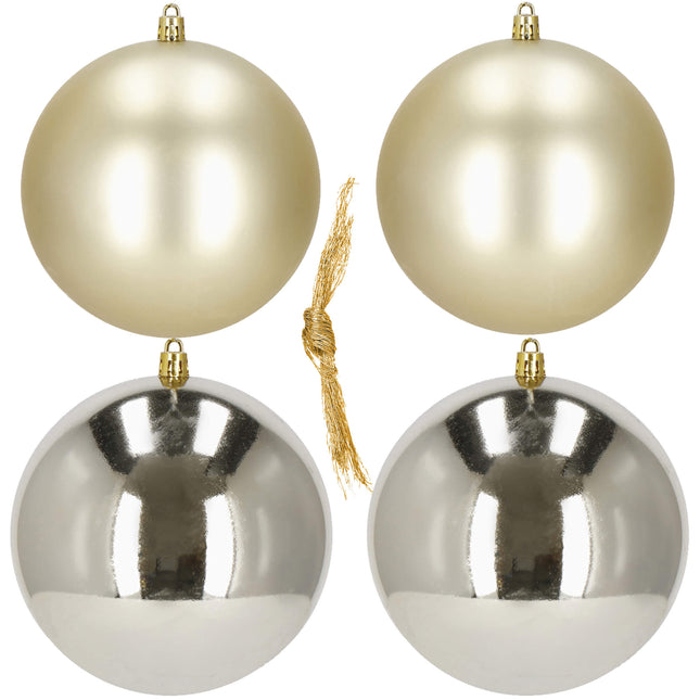 Kerstballen | 4 Stuks | 12 cm | Champange Goud