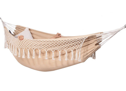Hangmat | Extra Stevig | Met Franje | Inclusief Kussens | Beige | 200 x 150 cm