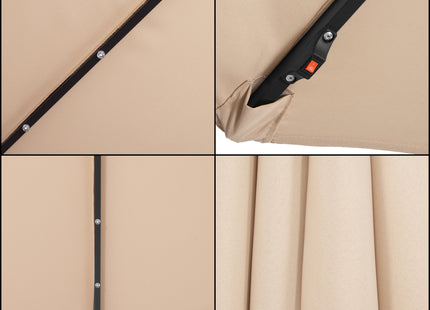 Parasol | LED | Parasols | Kantelbaar | Met Ventilatie | Ecru | Ø300 cm