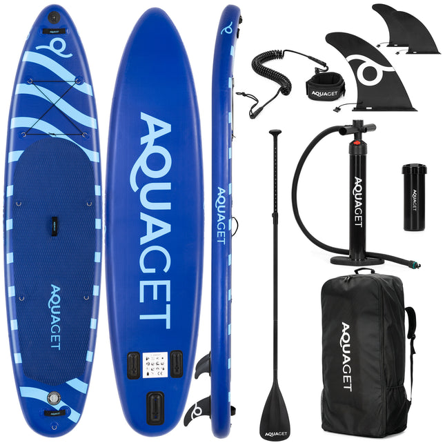SUP Board - Opblaasbaar Paddle Board - Met Tas - Met Zitje -Inclusief Accessoires - Complete Set - Max. 150KG - 350x81cm - Blauw