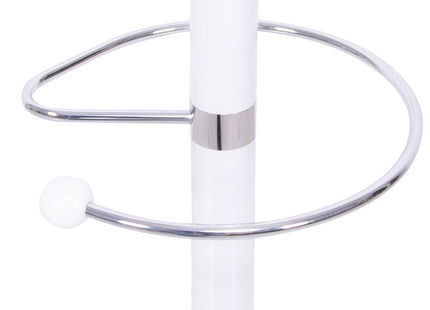 Staande Kapstok | Metaal | Marmer | 12 Haken | Wit | Zilver | 174 cm