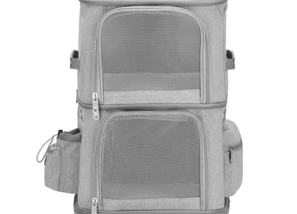 Reiskoffer voor Huisdieren - Tweevaks - Reismand - Draagtas - Transporttas - Huisdieren - Kat - 55 x 34 x 26 cm - Grijs