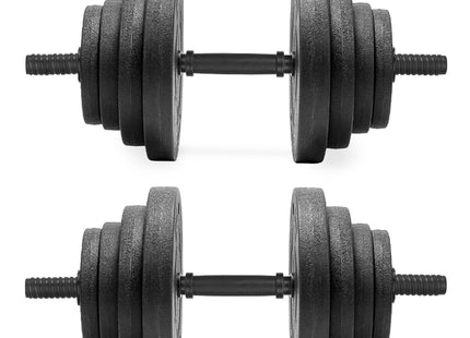 Dumbellset - 20 KG - Complete Set - Thuis Sporten - Zwart