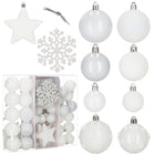 Kerstballen | 40 Stuks | 5/6/7/8/9/10 cm | Wit