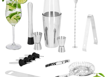 Cocktail Set | 14-Delige Cocktail Shaker Set | RVS | Zilverkleurig
