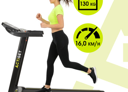 Loopband - 1-16 KM/U - Inklapbaar - Fitshow APP - Met ingebouwde Speaker ( Bluetooth ) - Afstandsbediening - Telefoonhouder - Smeerolie - 164 x 56,5  - 1,5 PK Motor