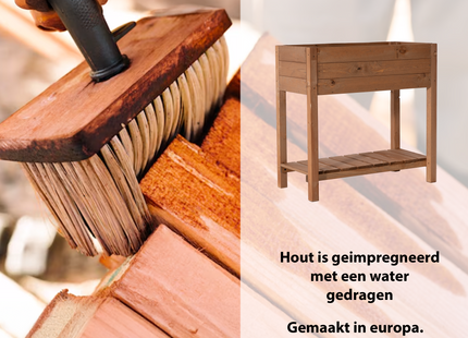 Kweekbak - Plantenbak - Moestuin - Planten - Hout - Geïmpregneerd - Rechthoekig - Bruin- 40 x 80 x 78 Cm