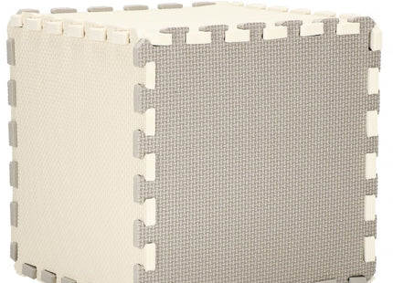 Speelmat | Speelmat Foam | Puzzelmat | 12 Puzzelstukken | 118 x 90 cm | Grijs/Crème