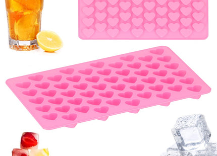 Springos IJsblokjesvorm | IJsblokjes | Hartjes | 55 Blokjes | Roze