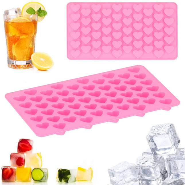 Springos IJsblokjesvorm | IJsblokjes | Hartjes | 55 Blokjes | Roze