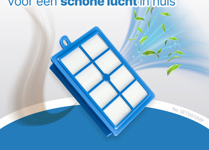 SQOON® HEPA Filterset 2x geschikt voor stofzuigers van Philips, AEG & Electrolux - - 2 STUKS - Gelijk aan model: FC8031