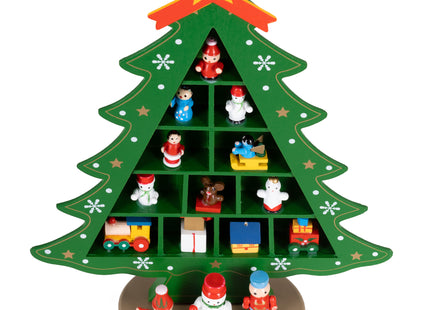 Kerstfiguur - Kerstboom - Kerstversiering - Hout - 28 cm