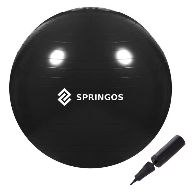 Fitnessballen - Yoga Bal - Pilates - Zwangerschap - Met Pomp - PVC - Zwart - 150 Kg - 85 Cm