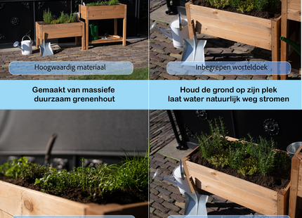Kweekbak - Plantenbak - Moestuin - Planten - Hout - Geïmpregneerd  - Rechthoekig - Bruin- 80 x 40 x 50 Cm