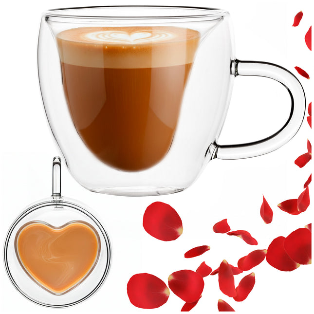 Dubbelwandig glas - Thermisch glas - Koffieglas - Thee glas - Warme en Koude dranken -220 ML