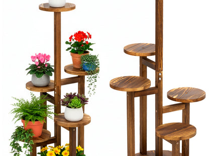Plantenstandaard - Bloemenstandaard - Bloementrap - Hout - 6 - Laags - 87 Cm - 25 Kg