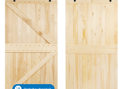 Schuifdeur - Grenenhout - Industrieel - Ruimtebesparing - Functioneel - 210 x 100.5 x 5.4 cm