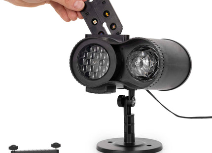 Springos® LED Projector met 48 Lichtpatronen – Kerstprojector voor Binnen en Buiten – 12 Verwisselbare Dia's – Afstandsbediening – IP65 – Zwart
