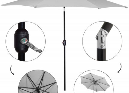 Parasol | Parasols | Kantelbaar | Met Ventilatie | Grijs | 300 cm