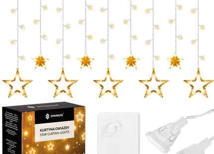 Lichtgordijn | IJspegel Verlichting | Inclusief USB En Afstandsbediening | 138 LED | Warm Wit | Sterren