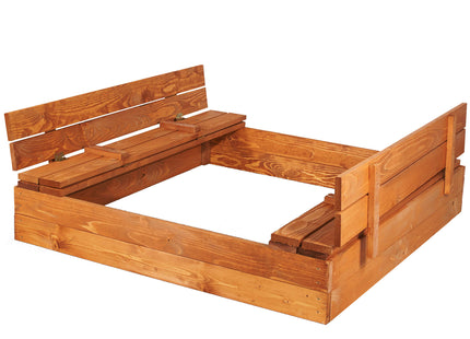 Zandbak - Met Deksel - Met Bank - Inclusief Gronddoek - Geïmpregneerd - 140 x 140 CM