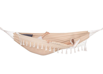 Hangmat | Extra Stevig | Met Franje | Inclusief Kussens | Beige | 200 x 150 cm