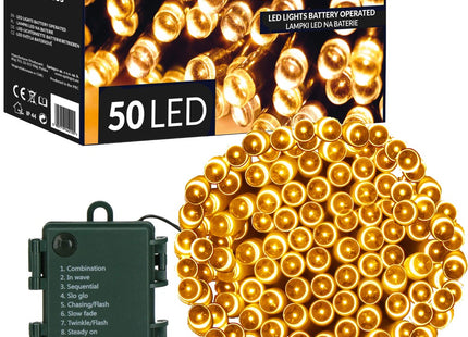 Kerstverlichting | 5,5 m | Batterij | 50 LED | Warm Wit
