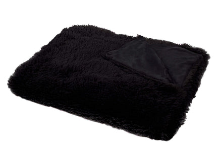 Plaid | Sprei | Deken | 200 x 220 cm | Pluche | Zwart