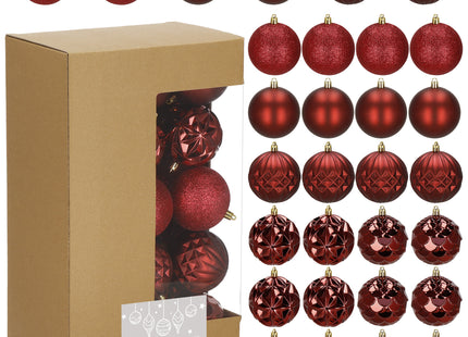 Kerstballen | 30 Stuks | 8 cm | Rood