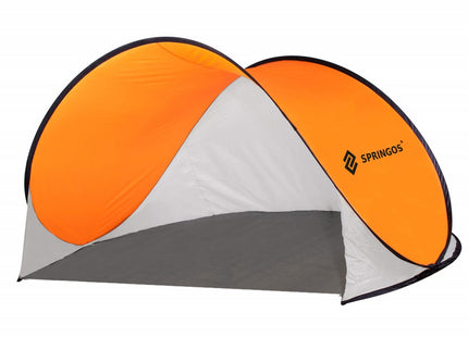 Strandtent | Pop-Up Strandtent | UV Filter | Inclusief Draagtas | 200 x 120 x 110 cm | Wit/Oranje