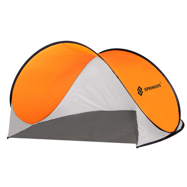 Strandtent | Pop-Up Strandtent | UV Filter | Inclusief Draagtas | 200 x 120 x 110 cm | Wit/Oranje