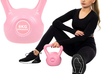 PVC Kettle Bell | Kettlebell | 6 kg | Roze