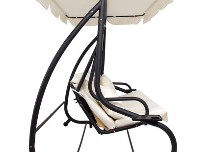 Schommelbank | 3-zits | Waterafstotend | Inclusief 2 Kussens | Verstelbare Luifel | Met klamboe | 243 x 120 x 160 cm | Crème