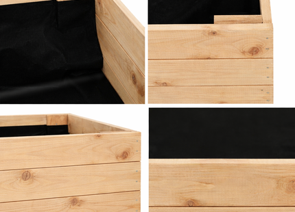 Kweekbak - Plantenbak - Moestuin - Planten - Hout - Naturel - 140 x 84 x 26,5 Cm