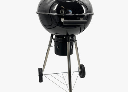 Houtskoolbarbecue - Kogelgrill - Op Wielen - BBQ - Grill - Draagbaar - Uitklapbaar - Camping - Zwart - 47 cm