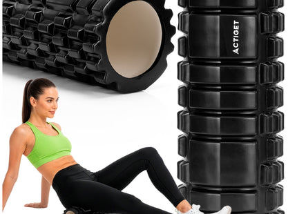 Foam roller - Triggerpoint massage - Massage roller - 33 CM - Medium Hard - Zwart
