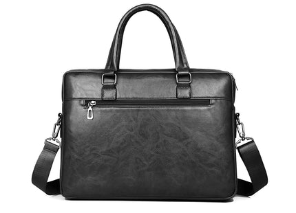 Baltan Leren Aktetas - Laptoptas - Tot 16 inch -Zwart  - 10L - 38 X 29 X 10 CM