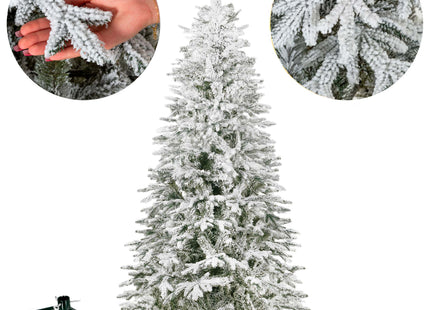 Springos Besneeuwde Kunstkerstboom - Spar Lux - 385 Takken - 220 CM