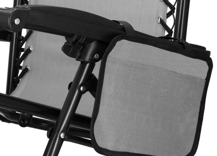 Tuinstoel - Ligstoel - Opvouwbaar - Verstelbaar - Ergonomische hoofdsteun - Grijs