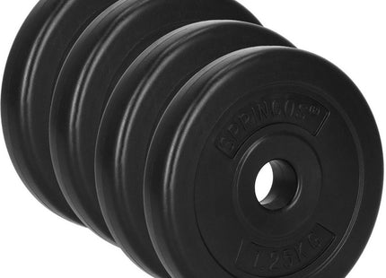 Halterschijven | 4 x 1.25 kg | Kunststof | Zwart