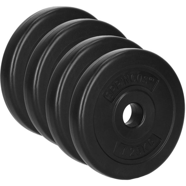 Halterschijven | 4 x 1.25 kg | Kunststof | Zwart