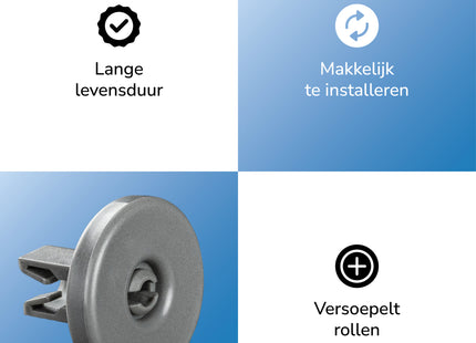Vaatwasser Wiel Voor Onderkorf Geschikt voor IKEA, AEG, Electrolux, Zanussi, Etna - 8 stuks  - 40mm