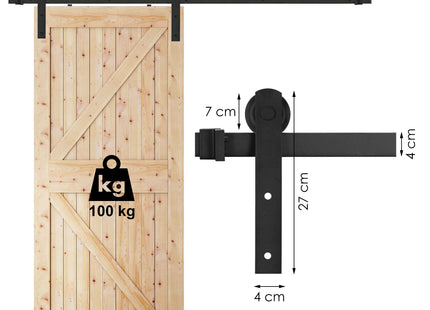 Schuifdeursysteem | Schuifdeuren & Toebehoren | Bladdikte 35-45 mm | 183 cm | Tot 100 kg | Matzwart