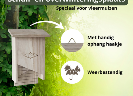Vleermuizenhuis - Vleermuizenkast - Hout - 25 x 38 x 11,5 cm