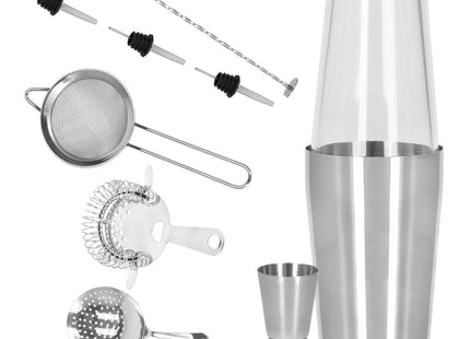 Cocktail Set | 11-Delige Cocktail Shaker Set | Inclusief Cadeauverpakking | RVS | Zilverkleurig