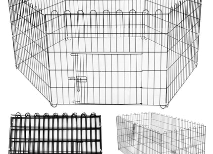 Hondenbench - Dierenkooi - Dierenbox - Metaal - Zwart - 165 x 85 x 73 cm